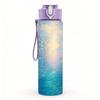 1PC Magical Misty Blue Forest Scenery Print 750ml Color Plastic Sports Water Bottle Leakproof Flip Straw Lid Suitable for Sports Office Home Use