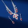 Elegant Crystal Drop Necklace Earrings Set Light Luxury Bridal Wedding Jewelry  Women