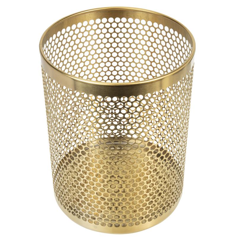 Goldener Mülleimer aus rostfreiem Stahl, Müllaufbewahrungshalter, Kücheneimer, Metall-Papierkorb, Müllstahl, Recycling, Badezimmer, Büro
