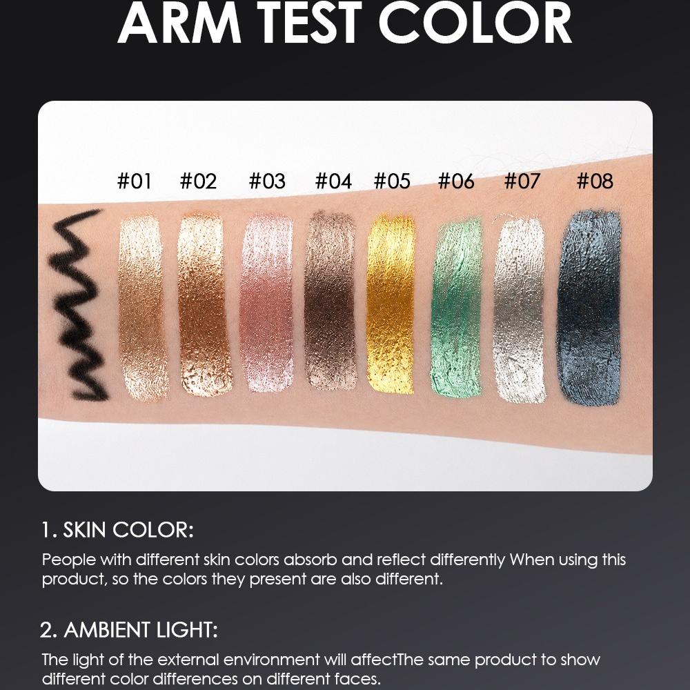 Julystar 8pcs 2-in-1 Dual-Ended Liquid Eyeliner Eyeshadow Stick, Waterproof Metallic Shimmer Liquid Eye Shadow Pen, Long Lasting Black Eye Liner