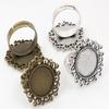 Fit 14mm 5pcs Bronze Antique Silver Colors Plated Round Adjustable Ring Settings Blank/Base,Fit 14mm Glass Cabochons