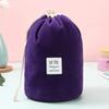 Waterproof Round Cosmetic Bag Travel Nylon Makeup Bag Drawstring Elegant Organizer Wash Bags Female Toiletry Kit Storage Case