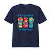Funny Cartoon Summer Beach Flip Flops Life Is Better Slogan Print Casual T Shirt vintage Washed Top For Everyday Wear