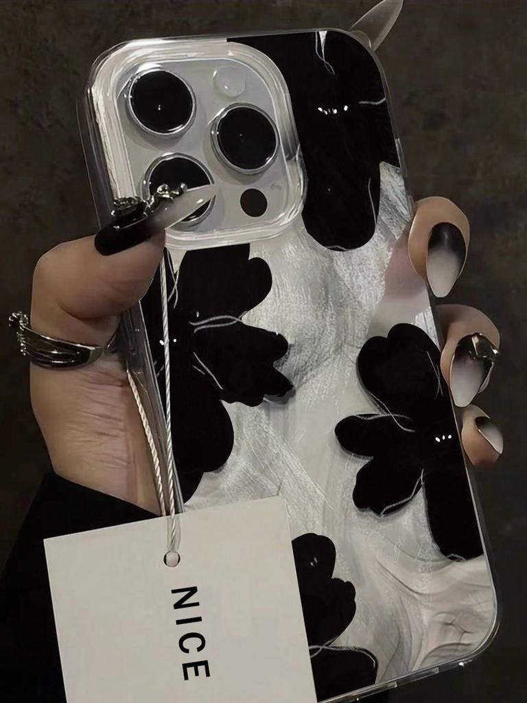 For iPhone 16 Pro Max 16E Case Rose Floral Painted Case For iPhone 15 14 13 12 11 Pro Max X XR XS 7 8 16 Plus Soft Cover