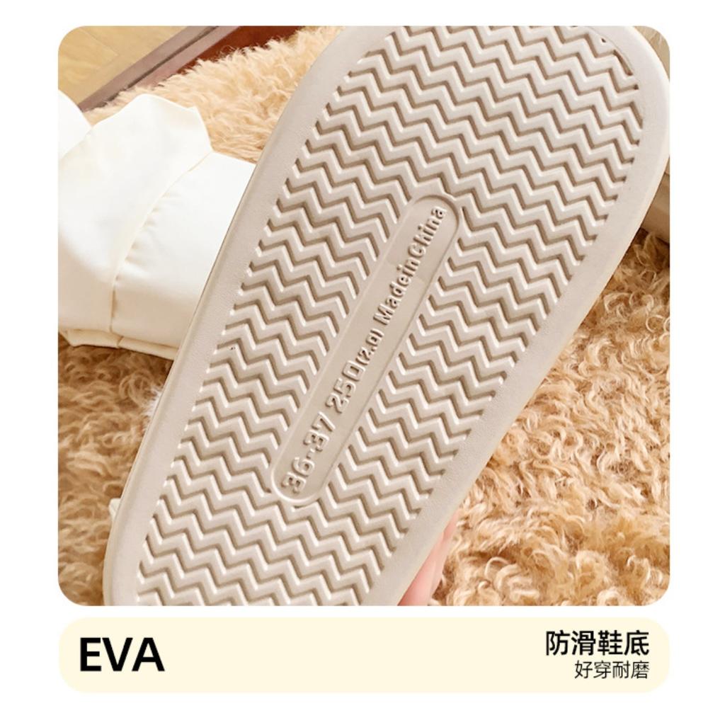 Butterfly Knot Cotton Slippers for Women In Winter, with A Bag Heel and Plush Cotton Shoes for Warmth and Thick Soles, Worn Externally