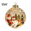 Romantic Christmas Atmosphere Lights Glowing Story Ornament, Mini Holiday Scene In Clear Ball with Lighted Ornaments LED Light, Acrylic Hanging