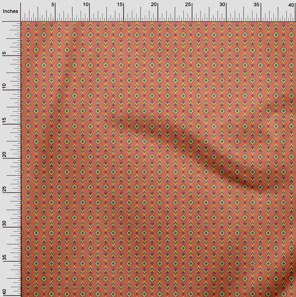 oneOone Cotton Flex Fabric Diamond & Triangle Geometric Print Sewing Fabric BTY 40 Inch