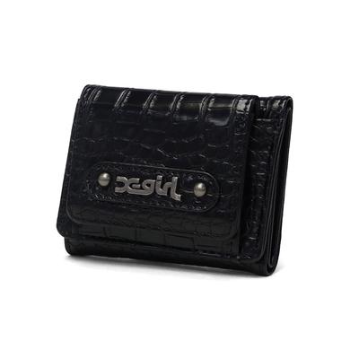 Mills Logo Faux Croco Mini One Size X-girl Wallet, 105254054018, Black,