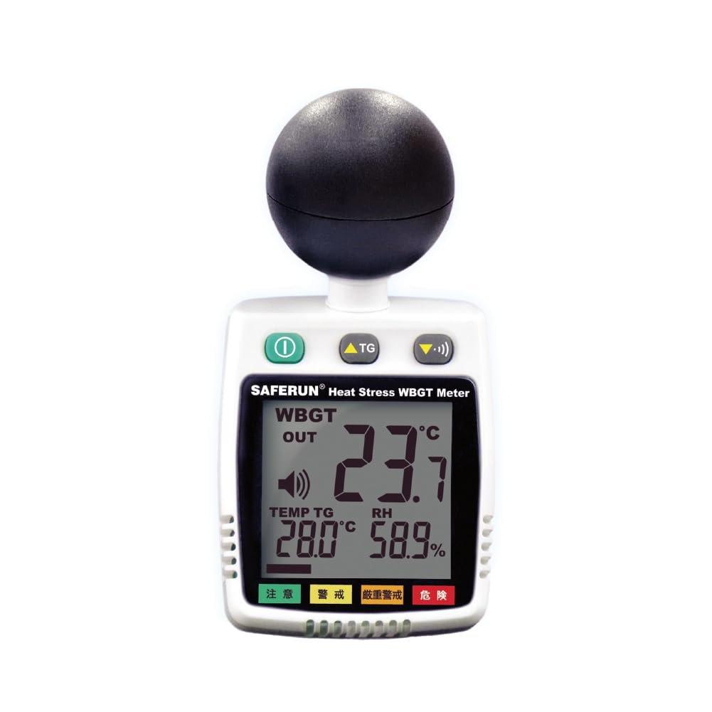 SAFERUN Black Globe Heat Stroke Index Meter WBGT Temperature Humidity Monitor JIS B 7922:2023 Class 2 Compliant Portable