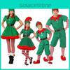 Festive Green Elf Santa Claus Costume For Adults And Kids Perfect For Family Christmas Celebrations