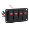 Rocker Switch Panel 4 Gang Red Prewired Rocker Switch with 2PCS Sticker for Automobile Ship 12V 20A 24V 10A