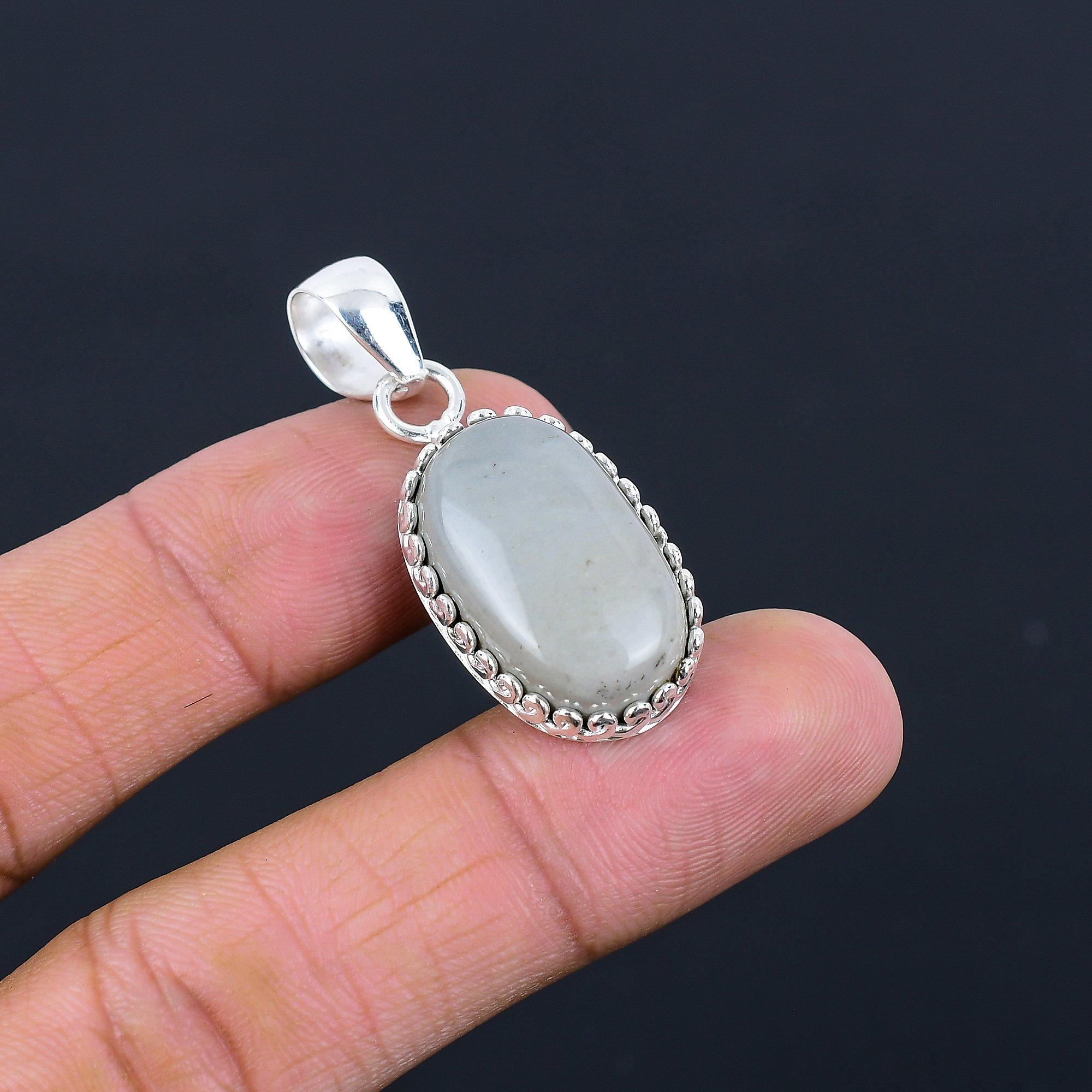 Oval Natural Polychrome Jasper Sterling Silver Bezel Sister Birthday New Pendant