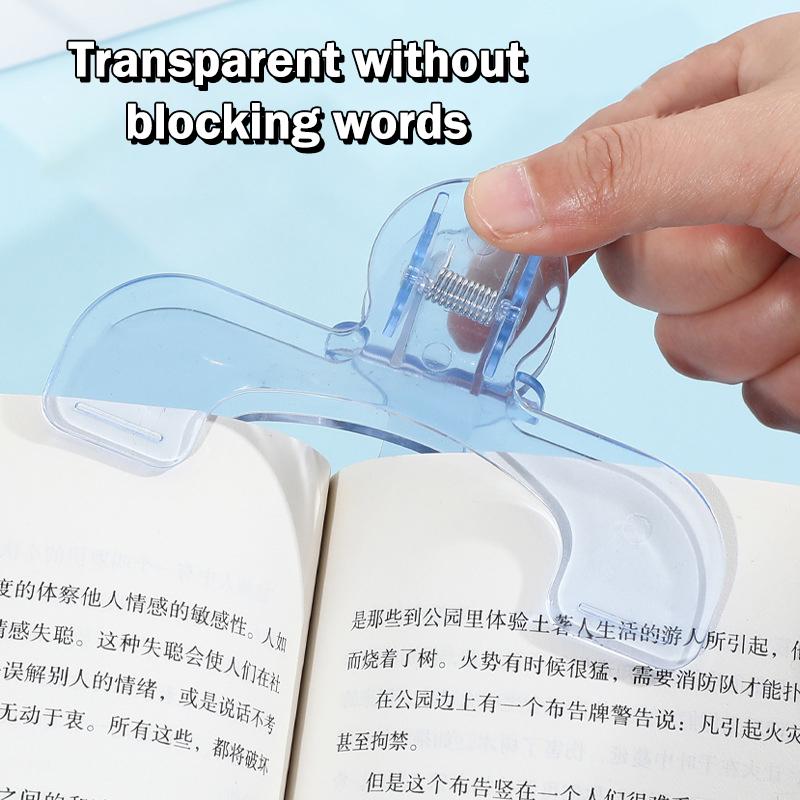 2/3PCS Transparent Plastic Book Clip With Stand File Bookmark Stationery Reading Aid Fixed Book Clip School Supplies