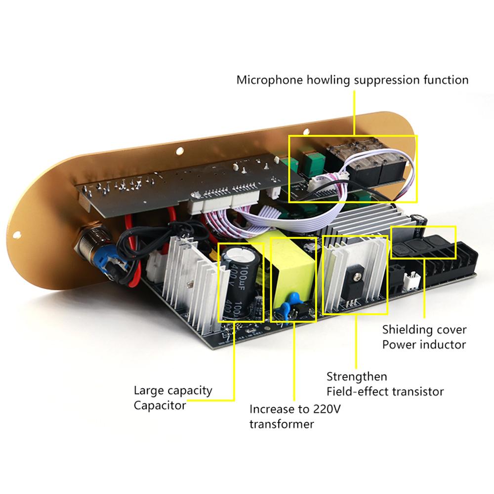D900 2.1 Channel Bluetooth Amplifier Board High Power Subwoofer Digital Amp for Home Use DC 12-24V AC 110-220V 50W+50W+100W