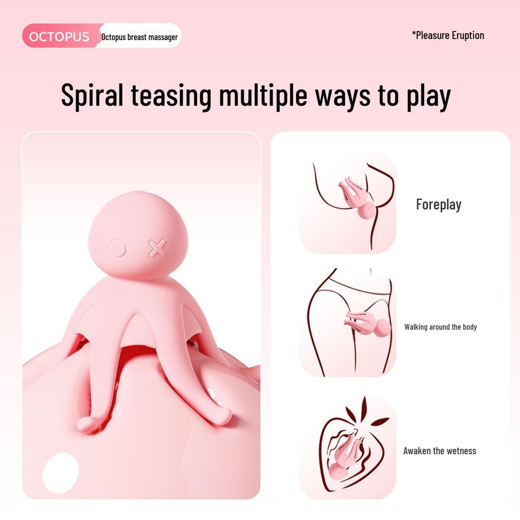 Laolusi 8-Claw Octopus Women's Nipple & Breast Massager with Multi-Frequency Vibration.