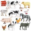 Solid Animal Model Toy Set: Cow, Lion, Tiger, Chicken, Duck, Dog for Children's Play and Sand Table Scenes