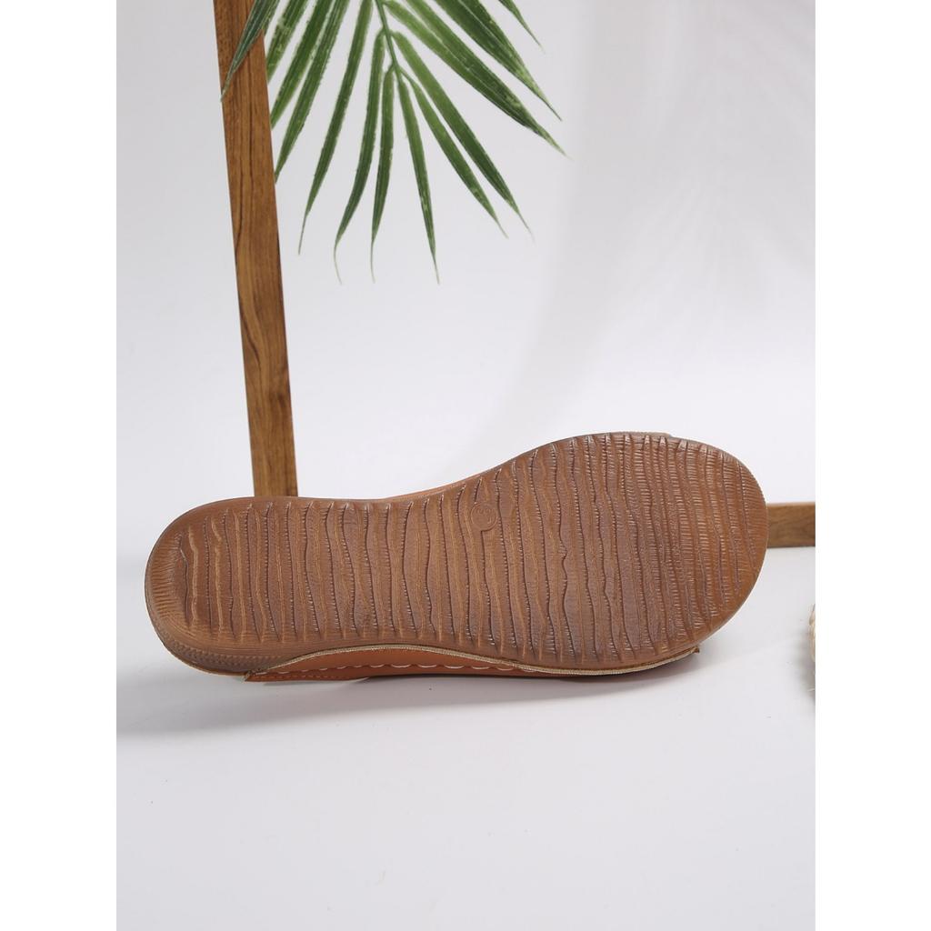 Slope Heel Thick Bottom Slippers,Women's Large Size Round Head Casual One Foot Stirrup Solid Color Slope Heel Sandal Slippers Women Outer Wear