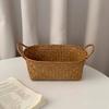 Retro Woven Multifunctional Storage Basket for Household, Living Room, Desktop, and Cosmetics