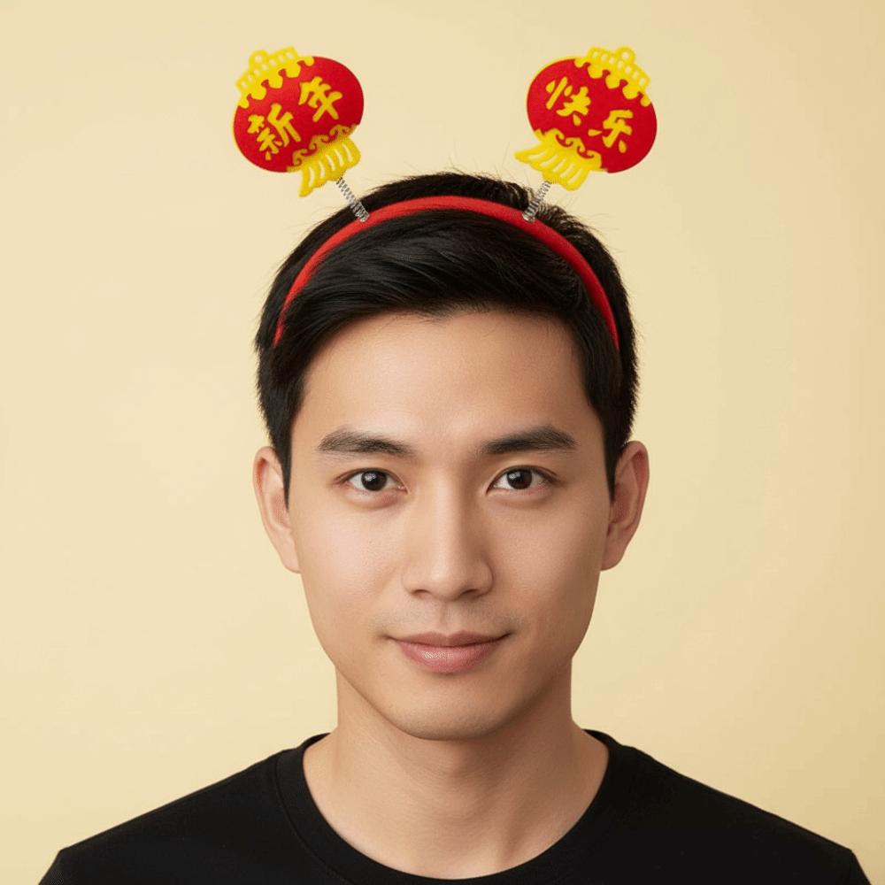 New Year Decorative 2026 Happy New Year Headband Cloth Christmas Headpiece Cosplay