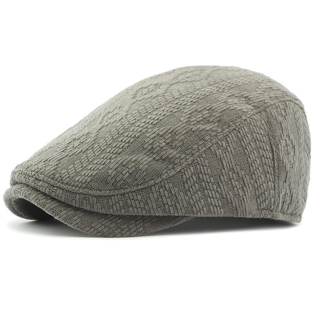 

HT4575 Berets Autumn Winter Knitted Hat Caps for Men Women Vintage Artist Painter Beret Hat Ivy Flat Cap Male Female Beret Caps 55-59cm Adjustable серый