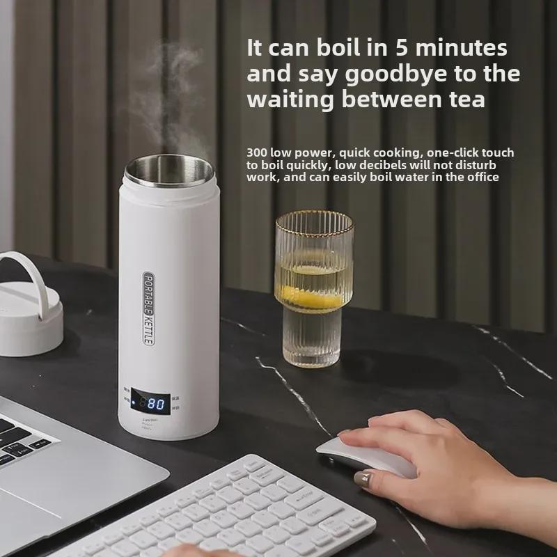 Mini Portable Electric Kettle with Thermostat - 110V US Standard, Ideal for Travel and Office
