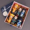 6Pcs/Set Anime Demon Slayer Figure Kimono Tanjirou Zenitsu Kawaii Figure Model Toys Decoration Doll Gift