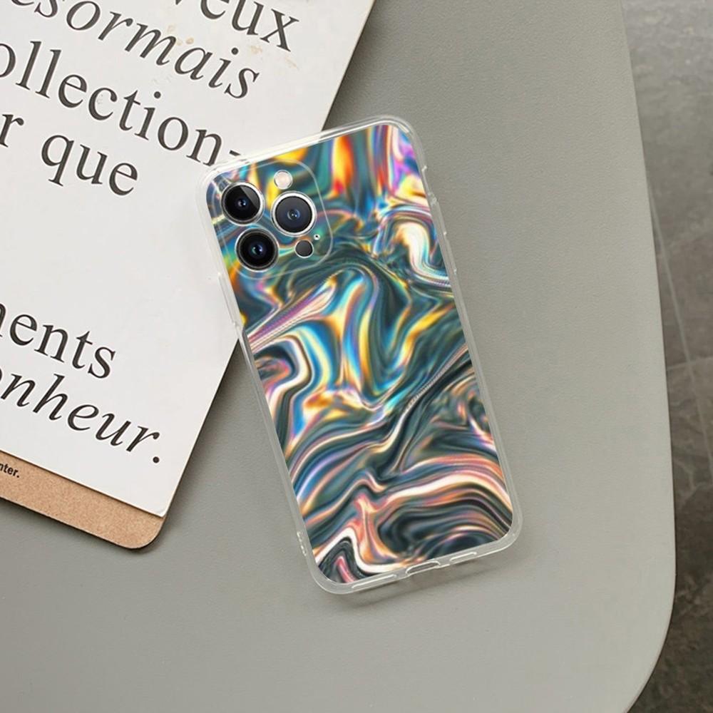 Holographic Pattern Phone Case For iPhone 15 14 13 12 11 Pro Max XS X XR SE 2020 6 7 8 Plus Mini Protective Shell