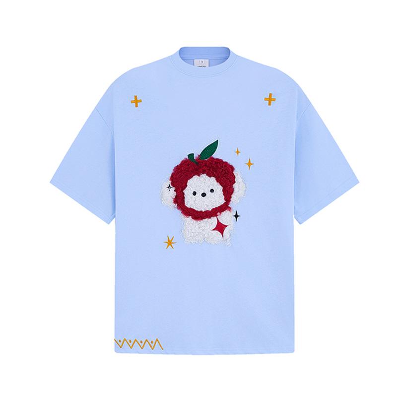 Sommer Reine Baumwoll-T-Shirts für Damen Niedliche Cartoon O-Ausschnitt Oversized Tees Koreanisch Y2k Damenkleidung Lässig Kurzarm y2k Tops