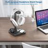 KDD Desktop Headphone Stand with Smartphone Stand Holds 2 Headphones Rotating Headphone Multifunctional Double Headphone Foldable Headphone Stylish
