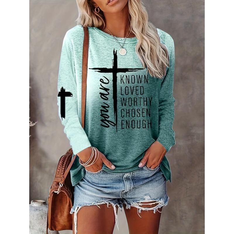 Women's Casual Round Neck Long Sleeve T-Shirt