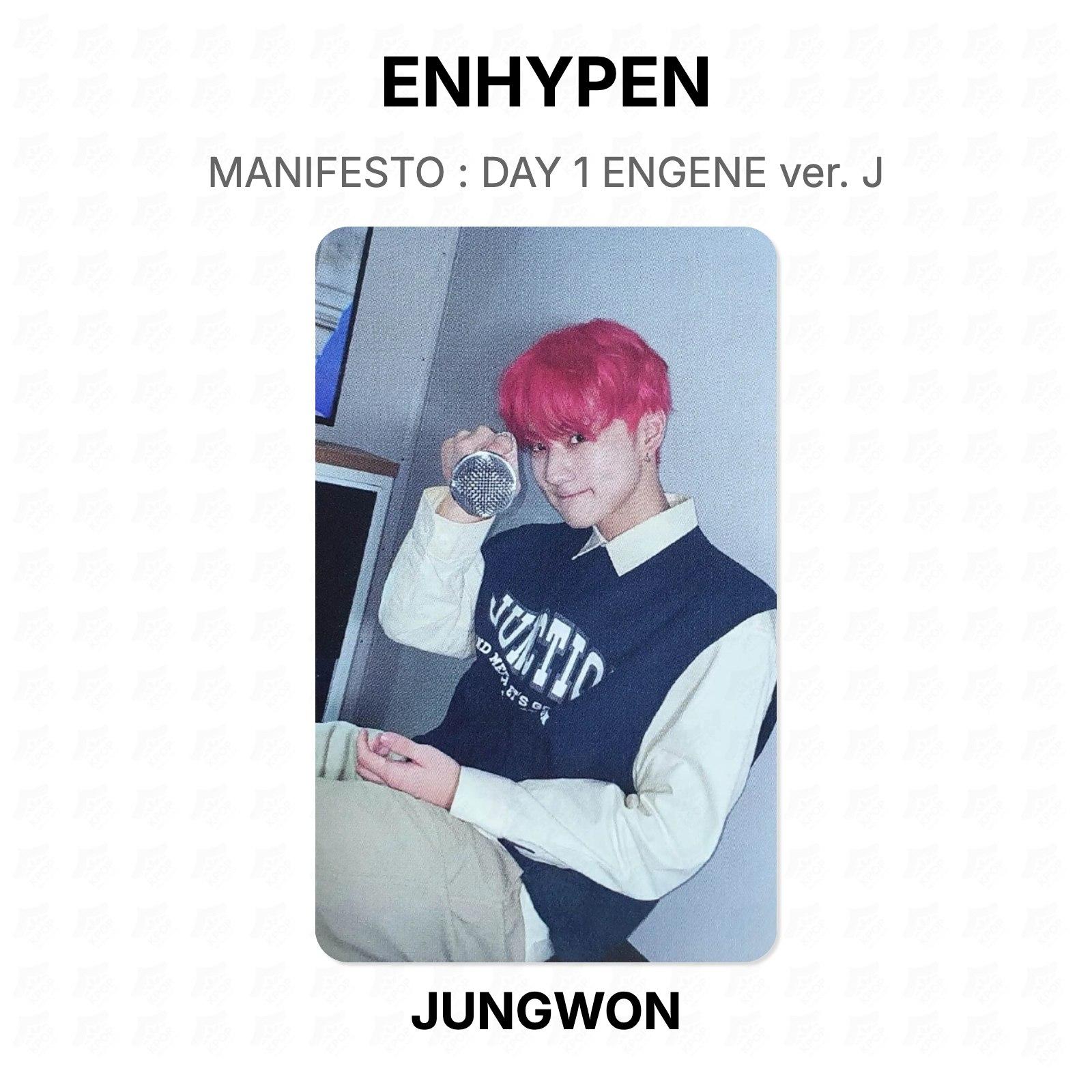 ENHYPEN MANIFESTO : DAY 1 ENGENE ver. J Official Photocard JUNGWON 02