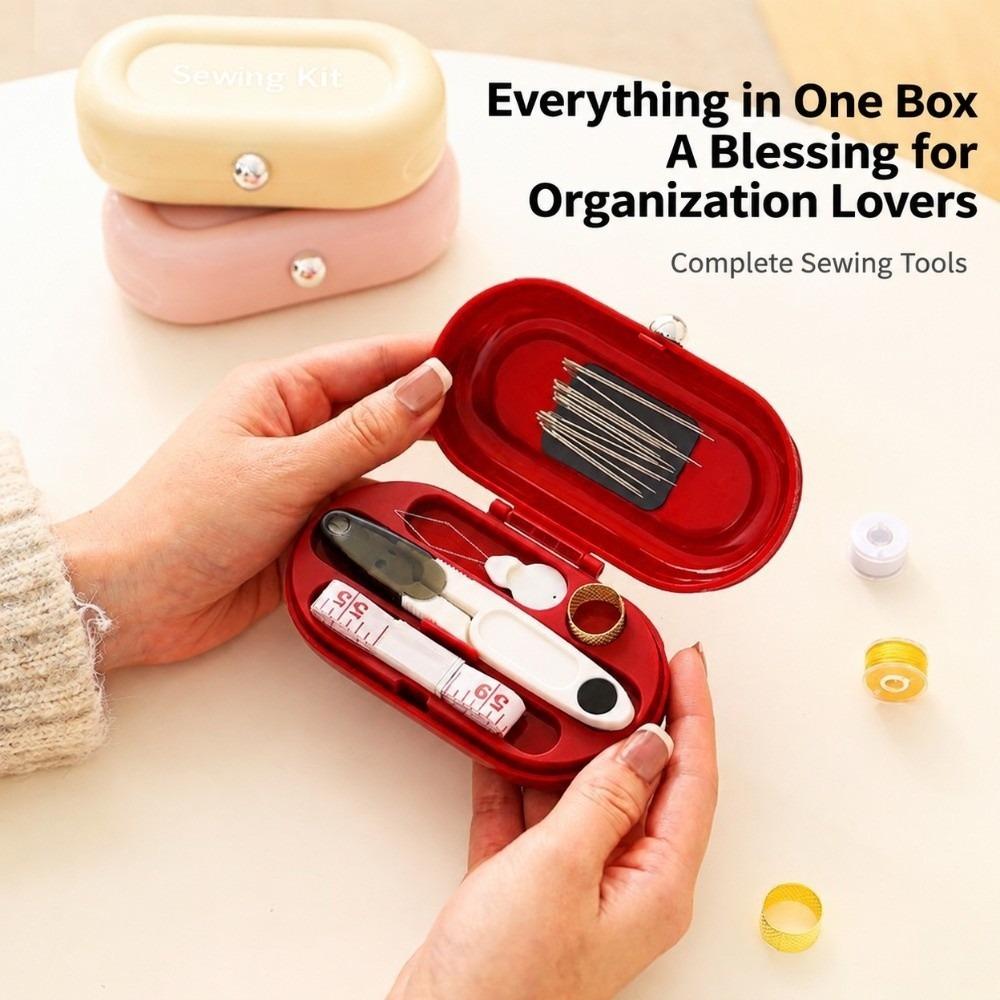 Portable Magnetic Needle and Thread Box DIY Hand Sewing Tool Kit for Dormitories