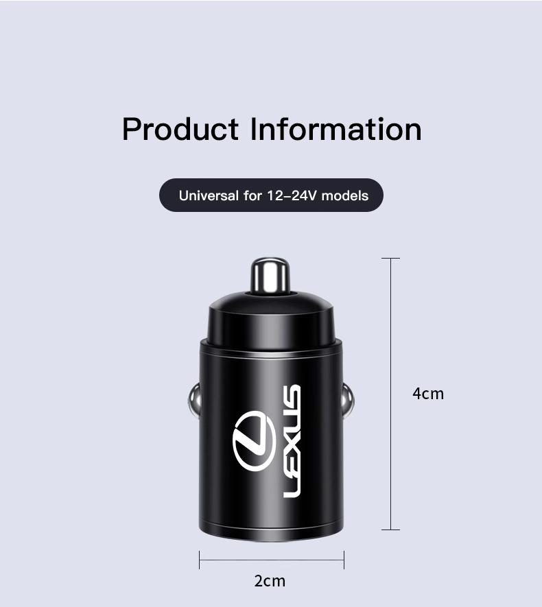 

2026 Hot Interior Stickers 100W QC3.0 PD Mini Car Charger Fast Charging For Lexus RX330 IS250 Ct200h ES300h RX350 IS300h Micro U