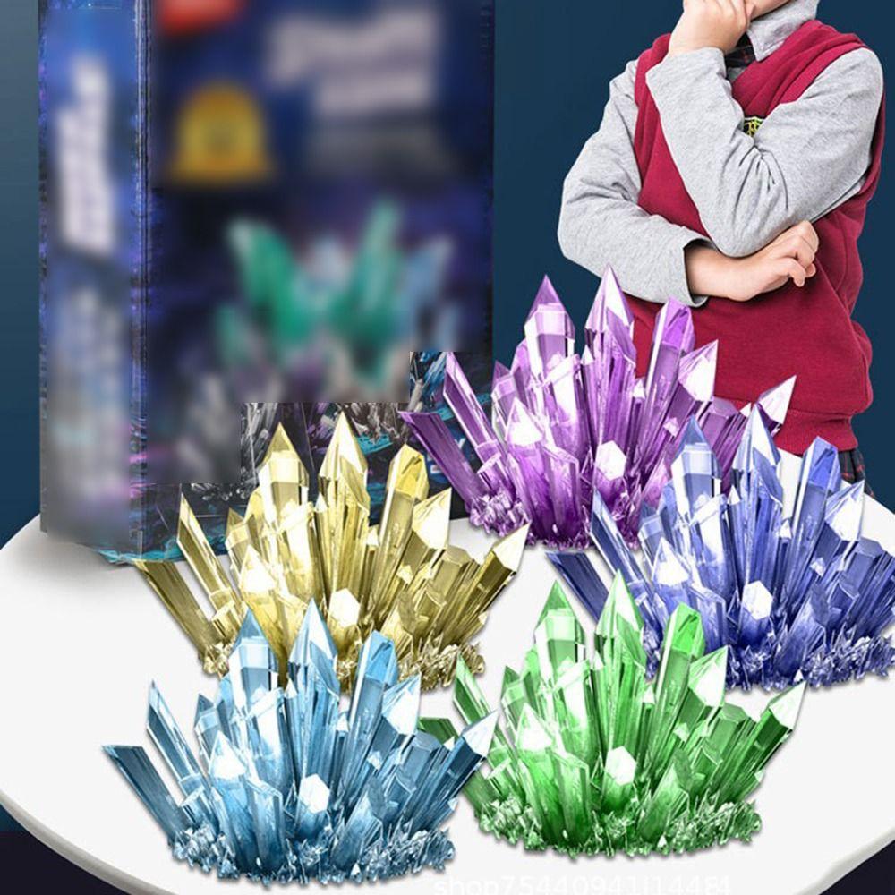 Display Cases Crystal Growing Kit Grow a Crystal Vibrant Colored Crystals DIY Educational Science Toys Mold Shapes