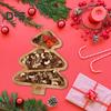 Christmas Snack Tray Bamboo Serving Plate Decorative Platter Nuts Display Desktop Food Tray Modern Home Fruit Bowl Christmas Tree Shape Party Snacks