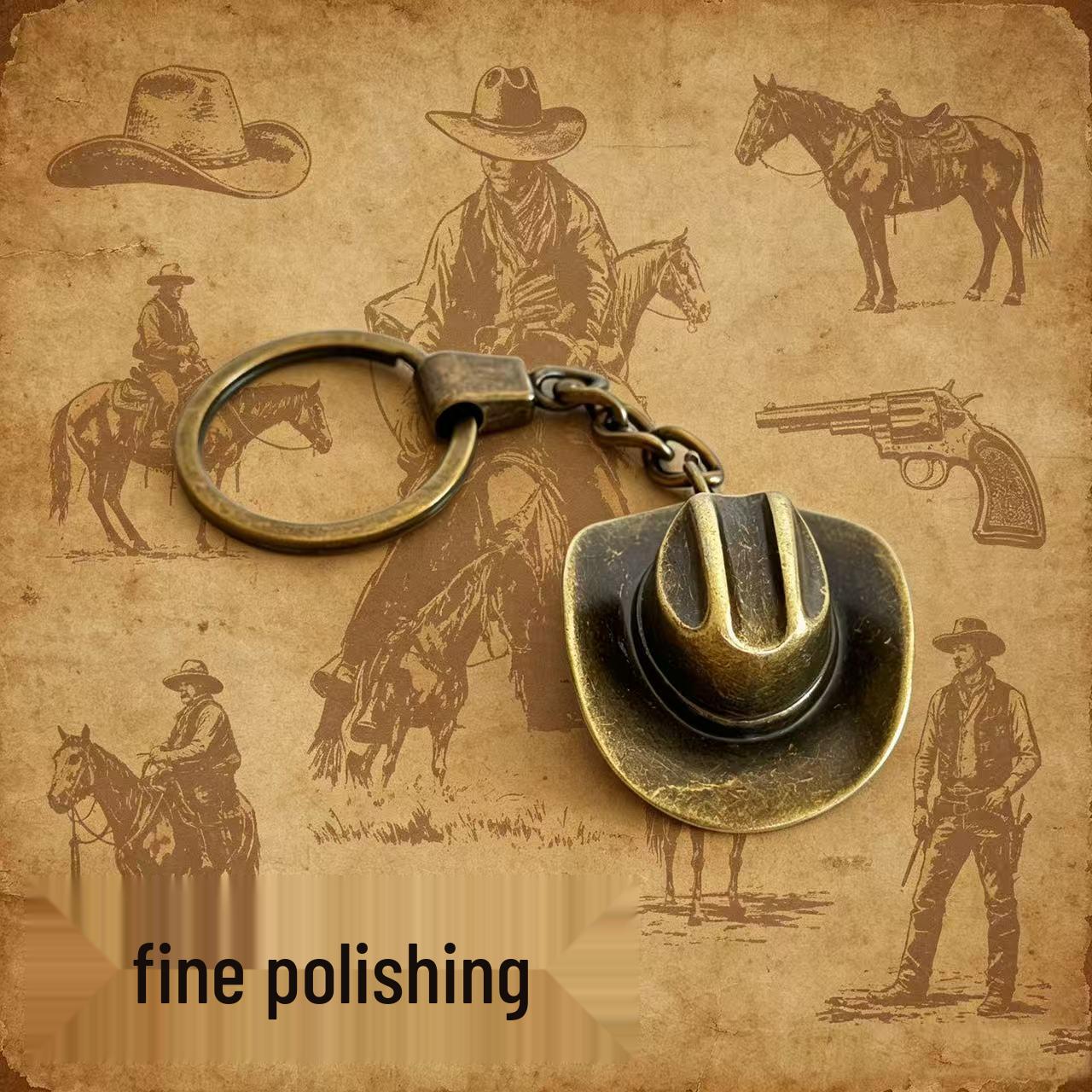 Denim Hat Pendant Keychain - Creative Gift Idea & Trending Metal Accessory