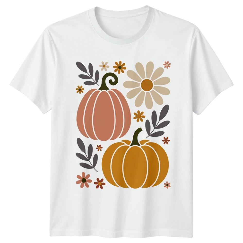 Retro Pumpkins Autumn Fall Season Unisexs T Shirt Unisexs Tee Graphic Unisex Top S