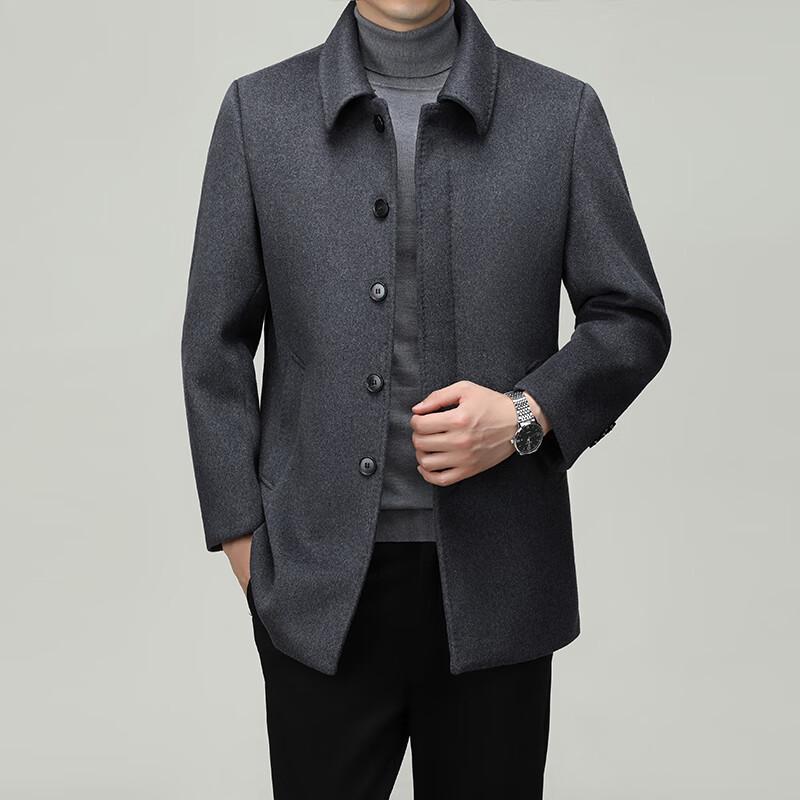 Firstview Men's Mid-Length Plush Wool Blend Overcoat FV24D1111