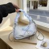 Solid Color Bowknot Versatile Daily Casual Shoulder Crossbody Handbag