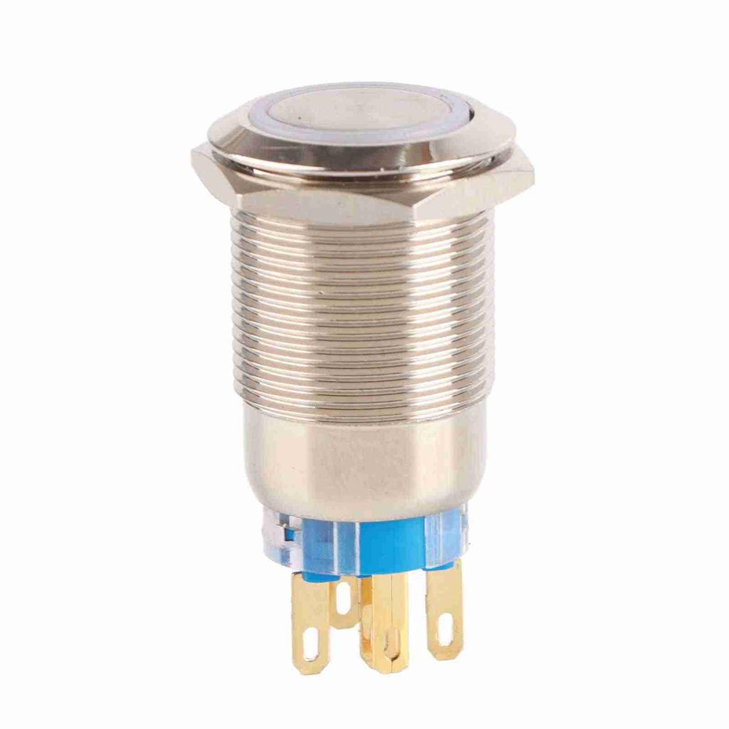 19mm 12-24V Waterproof Stainless Selflocking  ing Push Button   Red LED