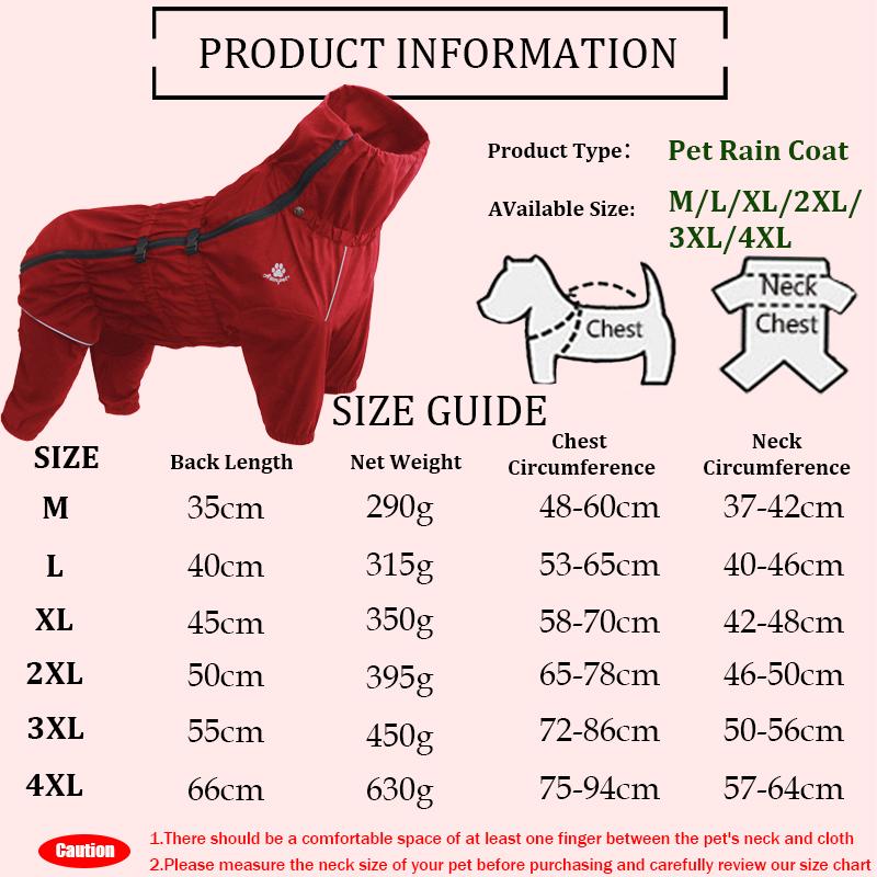Pet Stormcoat Waterproof Large Dog Pet Clothing Dog Raincoat Pet Outdoor Windproof Clothes Pets Raincoat Submachine Jacket M