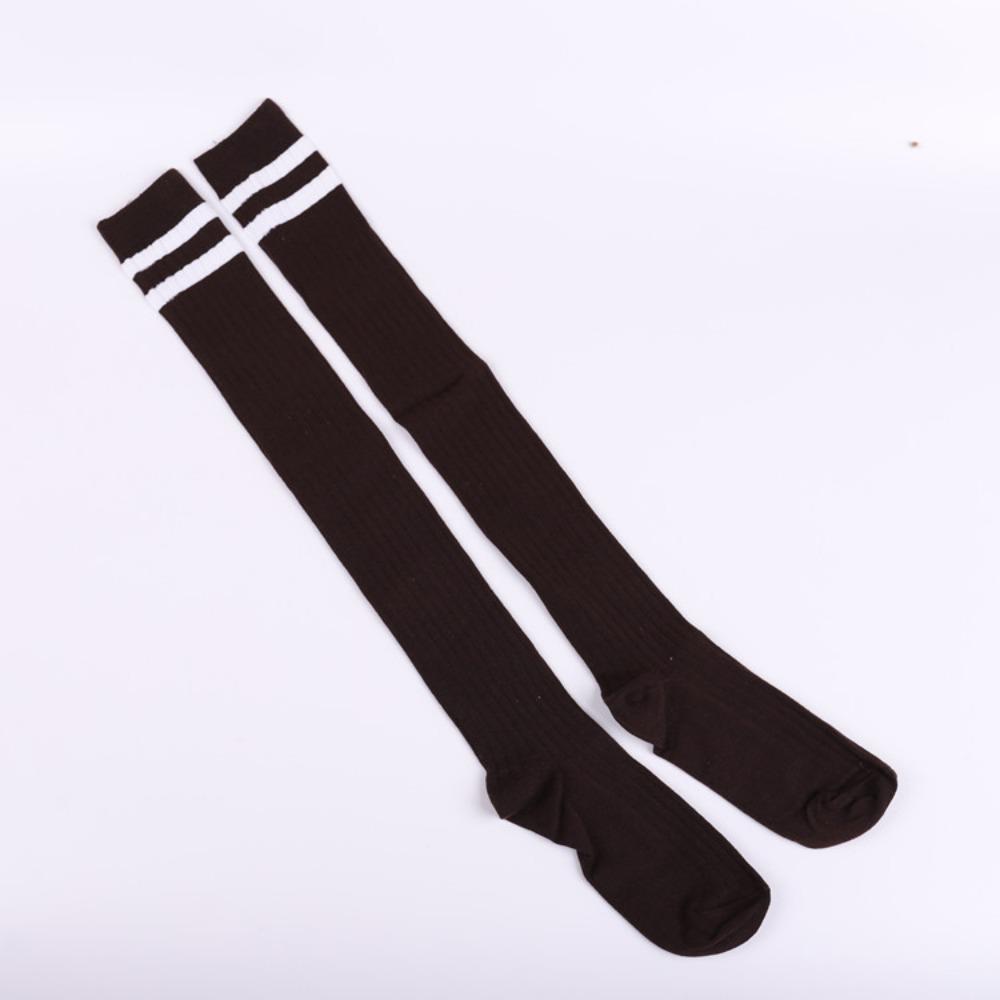 Autumn New Sweet Cotton Bottom Socks Manufacturers Wholesale, Two Bars Vertical Strip Knee Socks Jacquard Long Socks