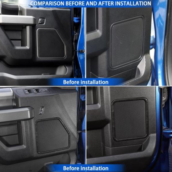 For Ford F150 15-20 Inner Door Speaker Frame Trim Decor Cover Bezels Accessories