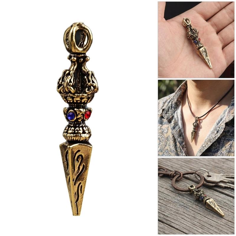 Artistic Handmade Copper Vajra Ritual Object Metal Texture Suitable for Meditations Practice and Interior Decoration