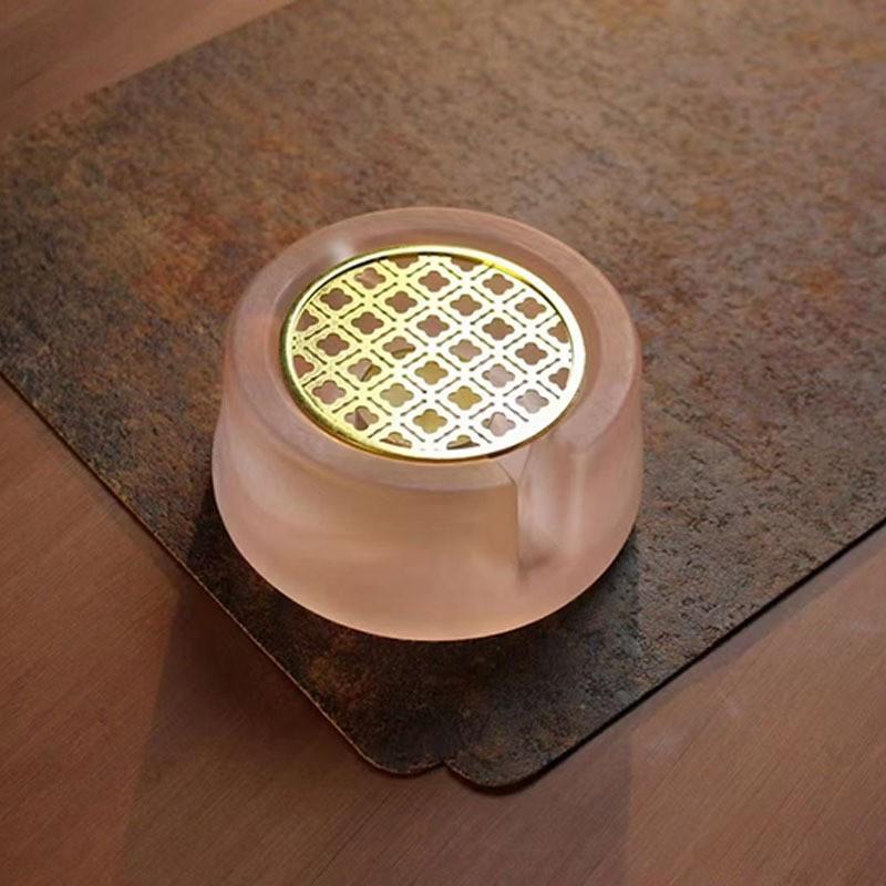 

Teapot Thermal Insulation Heating Base Home Creative Candle Warm Tea Stove Hotel Restaurant Teaware Glass Candlestick Tea Warmer розовый