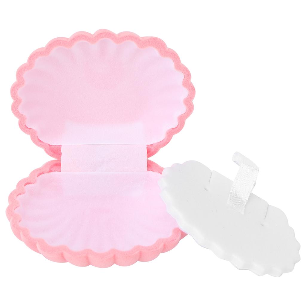 Joyero Bonita Forma de Concha Portátil para Anillos Pendientes Collares Caja de Almacenamiento para Regalo Rosa