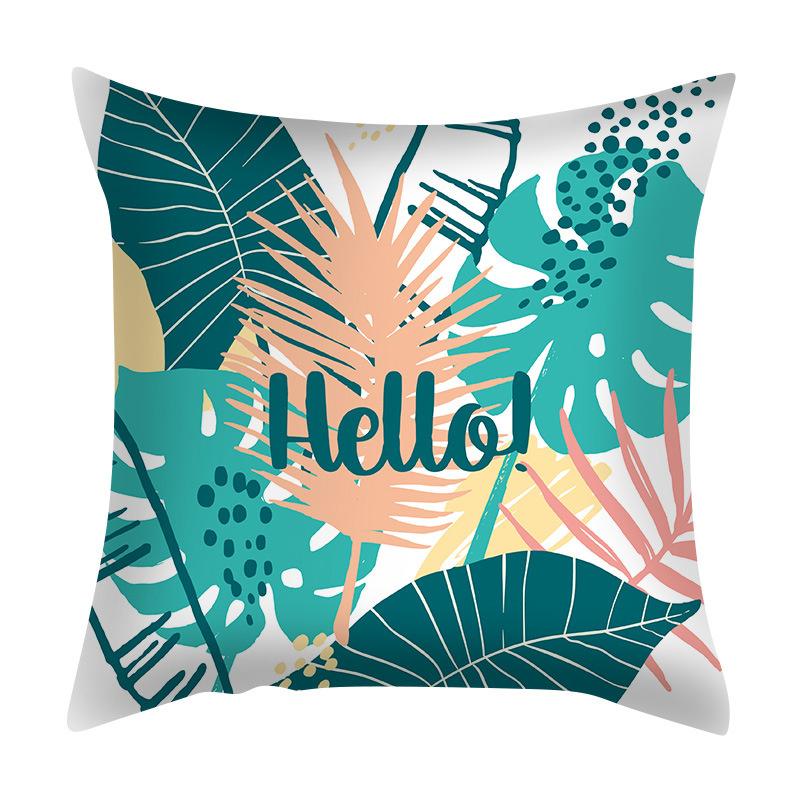 Summer Beach Scenery Cushion Cover Turquoise Pillowcase Polyester Sofa Chair Waist Hold Pillowcase Modern Home Decor 45x45cm