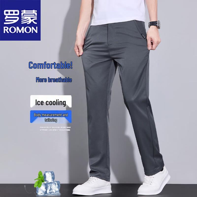 

Romon Men s Summer Straight-Leg Casual Pants 36