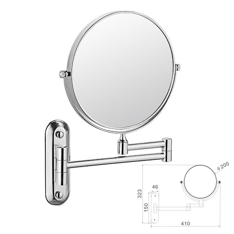 Kailer Wall-Mounted Double-Sided Rotating Telescopic Bathroom Vanity Mirror