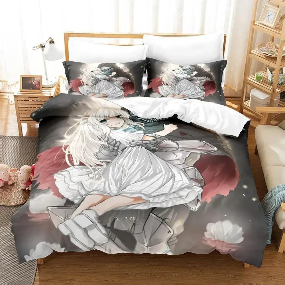 

3D Print Game ENDER LILIES Quietus of the Knights Bedding Set Cartoon Anime three-piece set Adult Kid Bedroom Duvet cover Sets EU Single 135x200cm